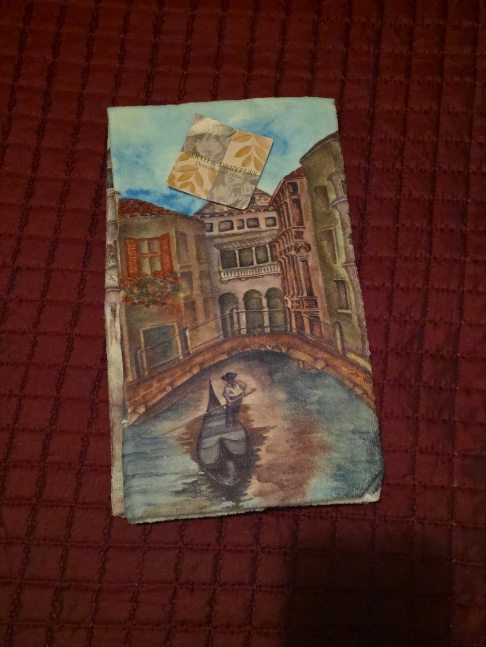 NWT Blue Venice Canal Tea Towel